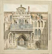 The old facade of the Guildhall, City of London, 1788  - Jacob Schnebbelie