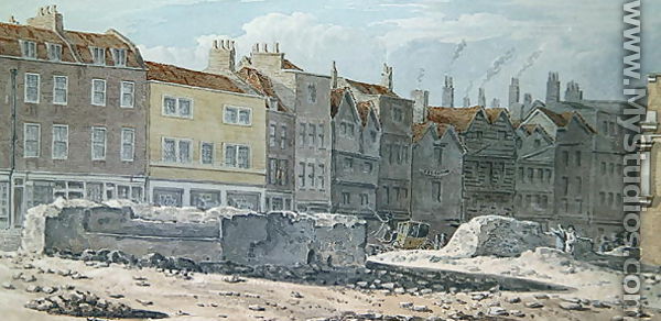 View of the Remains of Old London Wall, 1817 - Robert Blemell Schnebbelie