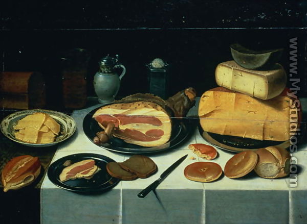 Still Life with a Ham - Floris Gerritsz. van Schooten