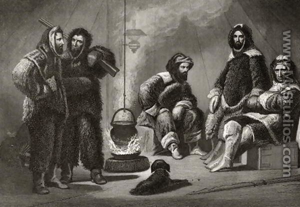 Life in the Brig, engraved by J. McGoffin, from Arctic Explorations in the Years 1853, 54, 55, Volume I, by Doctor Elisha Kent Kane 1820-57 published Philadelphia, 1856 - Christian Schussele