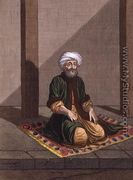 Turkish Man, praying, 18th century - Gerard Jean Baptiste Scotin