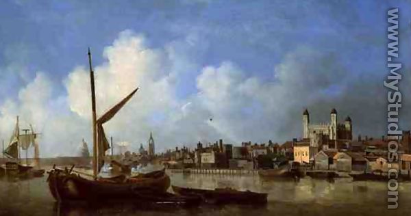 View of the River Thames, near the Tower of London  - Samuel Scott