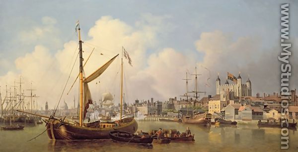 The Thames and the Tower of London supposedly on the Kings Birthday, 1771 - Samuel Scott