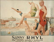 Poster advertising Sunny Rhyl - Septimus Edwin Scott