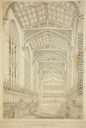 New College Chapel Interior view showing designs for proposed roof, 1875-77 - Sir George Gilbert Scott