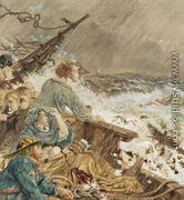 Grace Darling and her father saving the shipwrecked crew, 17th September 1838 - William Bell Scott