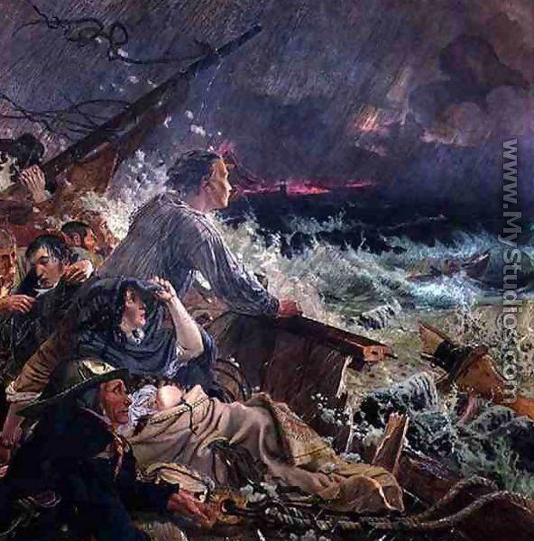 Grace Darling and her Father Rescue the Survivors of the Wreck of the Steamer Forfarshire on the Farne Rocks, 7th September 1838 - William Bell Scott