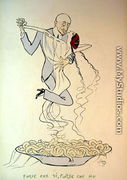 Gabriele dAnnunzio 1863-1938 dancing with a woman above a plate of maccheroni - Georges Goursat Sem