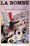 Cover of La Bombe depicting General Boulanger 1837-91 taking the Bastille, caricature on the French Elections of 1889, 14th July 1889 - Paul de Semant