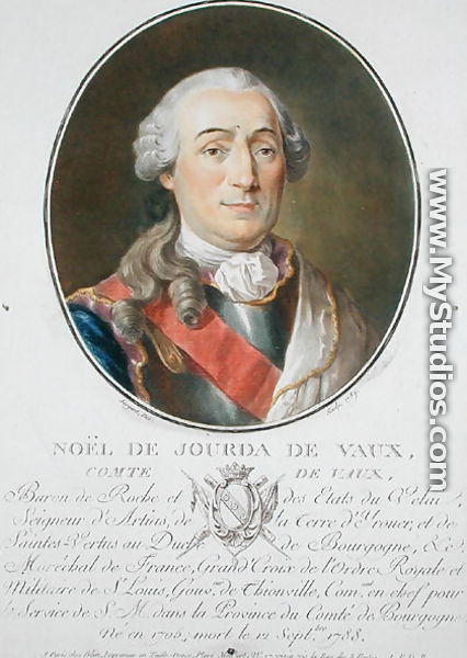 Noel de Jourda de Vaux 1705-88 1789, from Portraits des grands hommes, femmes illustres, et sujets memorables de France, published 1787-92 - Antoine Louis Francois Sergent-Marceau