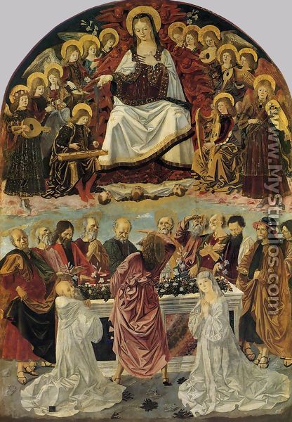 The Lady Of The Assumption Gives St Thomas Her Belt  1475 - Bartolomeo Della Gatta