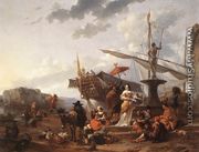 A Southern Harbour Scene - Nicolaes Berchem