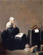 A Woman Praying, Oil on panel, 34 x 31 cm - Willem De Poorter