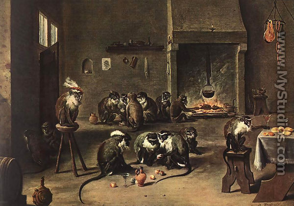Apes in the Kitchen - David The Younger Teniers