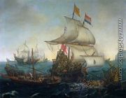 Dutch Ships Ramming Spanish Galleys off the Flemish Coast in October 1602,   1617 - Hendrick Cornelisz. Vroom
