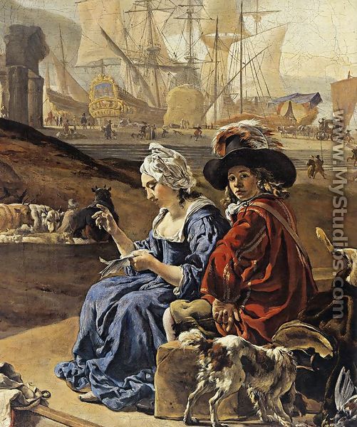An Italian Seaport (detail) 1666 - Jan Weenix