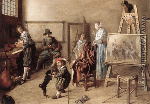 Painter in His Studio, Painting a Musical Company 1631 - Jan Miense Molenaer