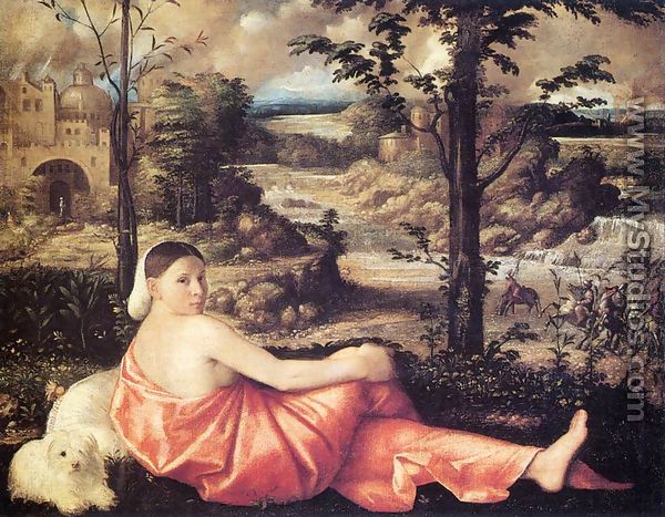 Reclining Woman in a Landscape 1520-24 - Cariani