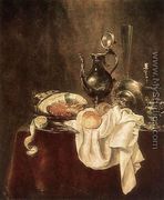 Ham and Silverware 1649 - Willem Claesz. Heda