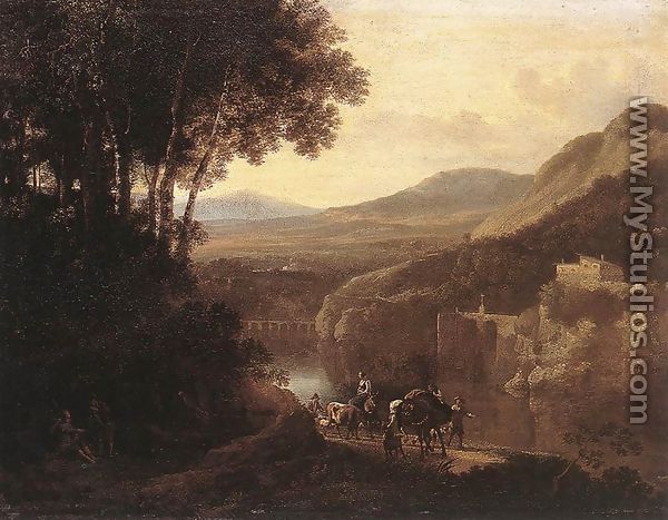 River Scene c. 1660 - Jan Hackaert