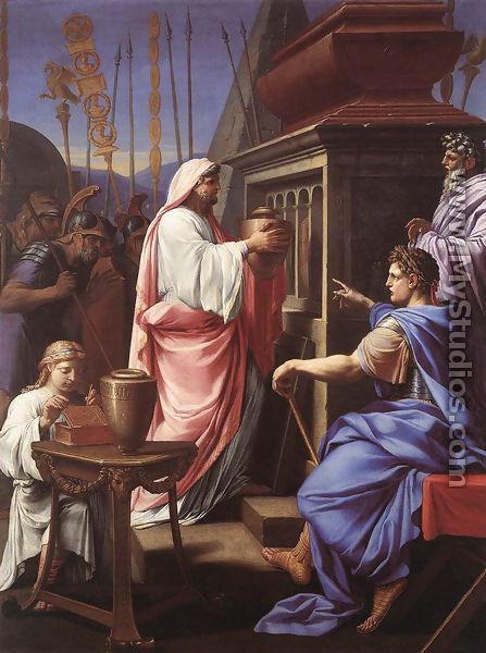 Caligula Depositing the Ashes of his Mother and Brother in the Tomb of his Ancestors  1647 - Eustache Le Sueur