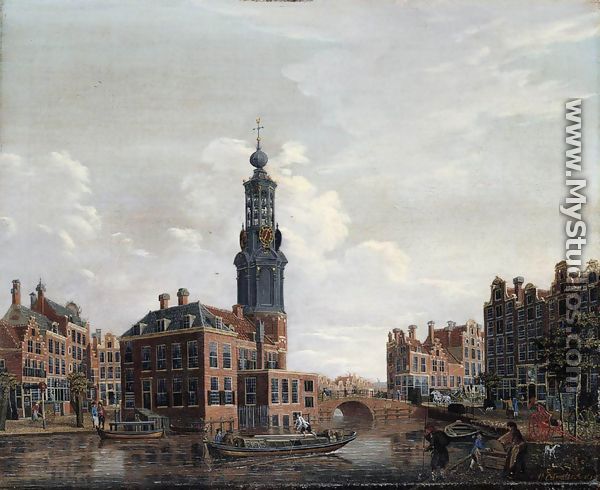 View of the Singel with the Munttoren in Amsterdam 1770s - Isaak Ouwater