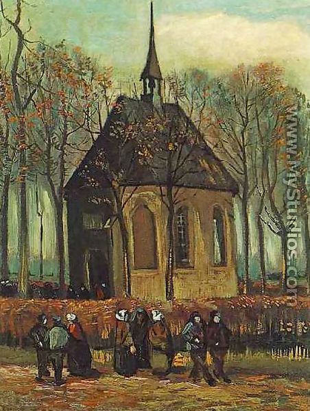 Congregation Leaving The Reformed Church In Nuenen - Vincent Van Gogh