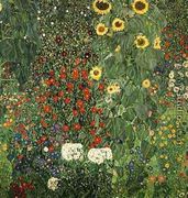 Farmergarden With Sunflower - Gustav Klimt