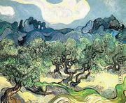 Olive Trees With The Alpilles In The Background - Vincent Van Gogh