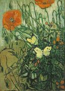 Poppies And Butterflies - Vincent Van Gogh