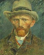 Self Portrait With Grey Felt Hat - Vincent Van Gogh