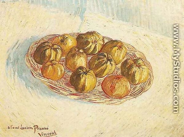 Still Life With Basket Of Apples (to Lucien Pissarro) - Vincent Van Gogh
