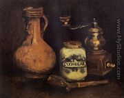 Still Life With Coffee Mill Pipe Case And Jug - Vincent Van Gogh