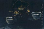 Still Life With Copper Coffeepot And Two White Bowls - Vincent Van Gogh