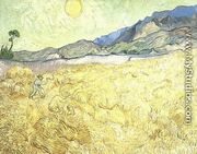 Wheat Fields With Reaper At Sunrise - Vincent Van Gogh