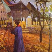 Gabriele Munter Painting In Kallmunz - Wassily Kandinsky