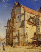 The Church At Moret In Morning Sun - Alfred Sisley