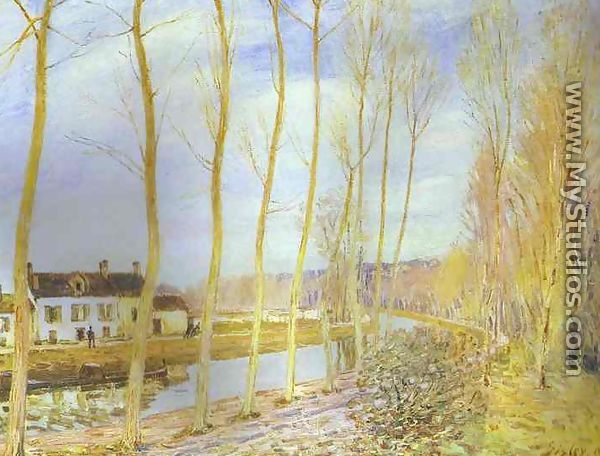 The Canal Du Loing At Moret - Alfred Sisley