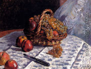Still Life: Apples And Grapes - Alfred Sisley