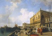 Venice   Ducal Palace With A Religious Procession - Richard Parkes Bonington