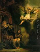 The Archangel Leaving the Family of Tobias 1637 - Rembrandt Van Rijn