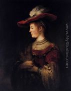 Saskia in Pompous Dress c. 1642 - Rembrandt Van Rijn