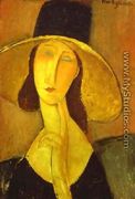 Portrait Of Woman In Hat   Jeanne Hebuterne In Large Hat - Amedeo Modigliani