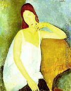 Portrait Of Jeanne Hebuterne   Common Law Wife Of Amedeo Modigliani - Amedeo Modigliani