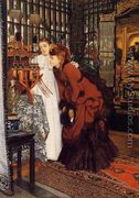 Young Women Looking At Japanese Objects - James Jacques Joseph Tissot