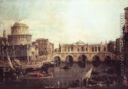 Capriccio   The Grand Canal, with an Imaginary Rialto Bridge and Other Buildings 1740s - (Giovanni Antonio Canal) Canaletto
