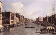 Grand Canal   Looking South East From The Campo Santa Sophia To The Rialto Bridge - (Giovanni Antonio Canal) Canaletto