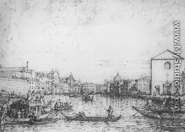 Grand Canal Looking North East From Santa Croce To San Geremia - (Giovanni Antonio Canal) Canaletto