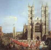 London   Westminster Abbey With A Procession Of Knights Of The Bath 1749 - (Giovanni Antonio Canal) Canaletto
