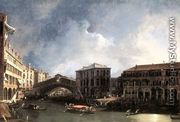 The Grand Canal Near The Ponte Di Rialto - (Giovanni Antonio Canal) Canaletto